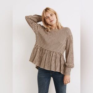 Madewell Peplum Button Back Top